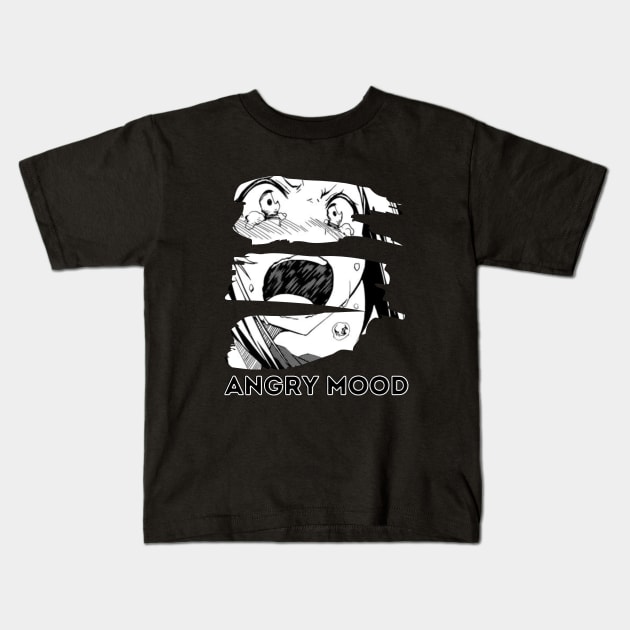 Angry mood cartoon design Kids T-Shirt by iconking1234